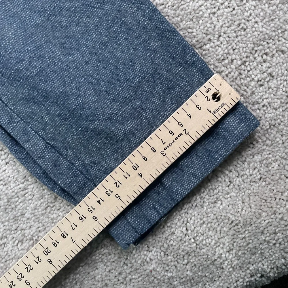 J Crew Pants Mens 32x34 Blue 484 Slim Fit Baird McNutt Irish Linen Cotton Chino